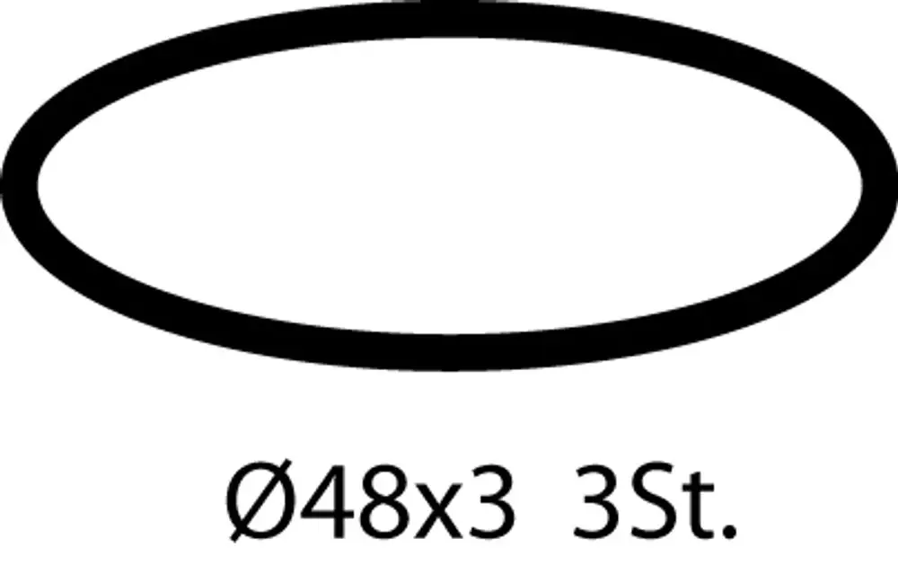 O-Ring in ovaler Form, deutlich sichtbar in schwarzer Grafiken, zur Verwendung in Ideal Standard Produkten. Maße und Anzahl sind nicht auf dem Bild erkennbar.